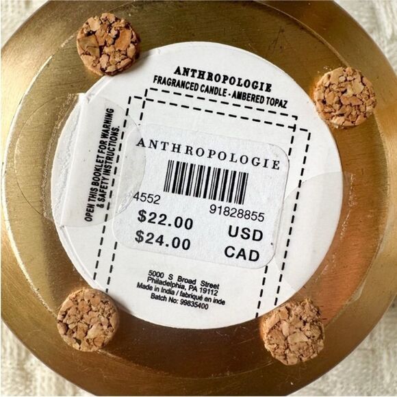NEW Anthropologie The Gather Candle Ambered Topaz Mini - Picture 10 of 11